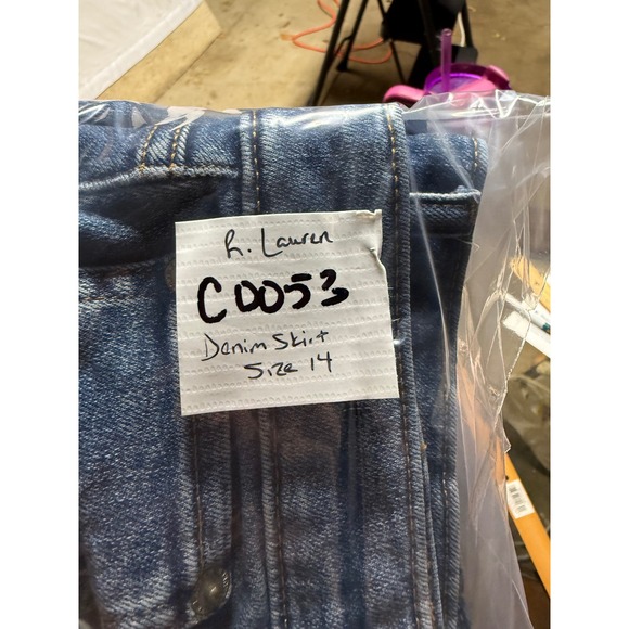 Lauren Ralph Lauren Denim Pencil Skirt Medium Wash Knee Length Women's Size 14 - Picture 16 of 16